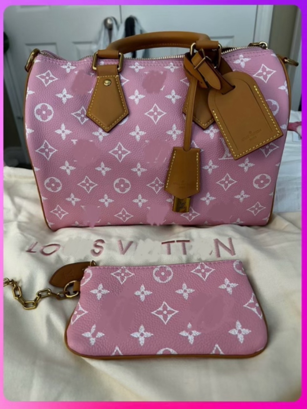 Pink leather bag